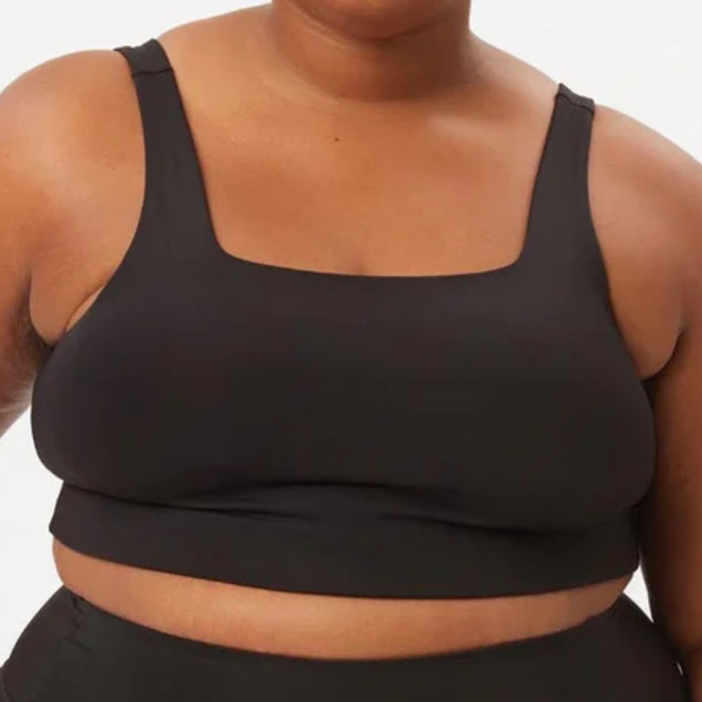 BNWT Girlfriend Collective Black Tommy Cropped Bra Size Large L